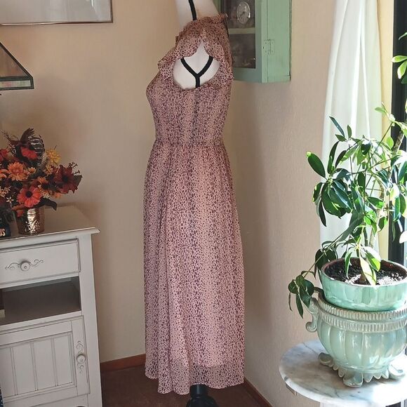 Sweet Rain Ruched Bodice Midi Dress. Cottagecore,Animal Print,Ethereal,Fairycore - Picture 6 of 13